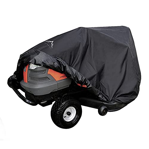 Himal Outdoors Pro Lawn Mower Cover - Heavy Duty 600D Polyester Oxford, Waterproof, UV Resistant, Universal Size Tractor Cover Fits Decks up to 54’’ with Storage Bag, Black