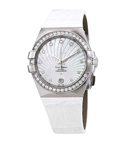 Omega Constellation Co-Axial Automatic Chronometer Diamond White Mother of Pearl Dial Ladies Watch 123.18.35.20.55.001