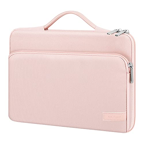 MoKo 9-11 Inch Tablet Sleeve Bag Carrying Case with Retractable Handle Fits New 11-inch iPad Pro M4/iPad Air M2 2024, iPad Air 5/4th 10.9, iPad 10th Gen 10.9, iPad Pro 11, iPad 9/8th 10.2, Pink