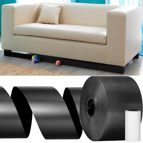 32.8 Feet Under Sofa Toy Blocker,Adjustable Gap Bumper,Sectional Connectors for Sliding Sofas,Bumper Guard for Avoid Things Sliding Under Couch & Furniture(Include 19.6' Adhesive Mounting Strap)