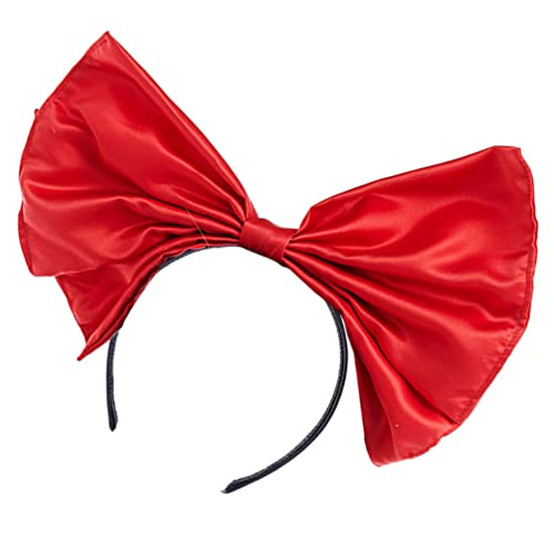 Beavorty big bow headband red white and blue accessories huge bow headband elmo costume christmas bowknot ornaments wedding decorations party headband party supplies girl bow tie Satin