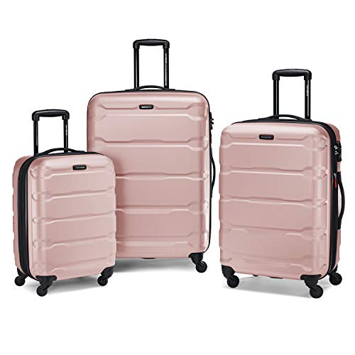 Samsonite Omni PC Hardside Expandable Luggage with Spinner Wheels, 3-Piece Set (20/24/28), Pink
