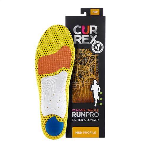 CURREX RunPro Insoles for Running Shoes – Arch Support Inserts to Help Reduce Fatigue, Prevent Injuries & Boost Performance – for Men & Women – Medium Arch, Medium Size