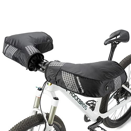 ROCKBROS Bike Handlebar Mittens Cold Weather Thinsulate Thermal Bicycle Mittens Pogies Handlebar Cover Gloves for Mountain Commuter MTB Fat Bike