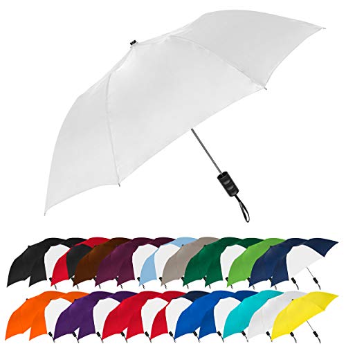 STROMBERGBRAND UMBRELLAS Spectrum Popular Style 16' Automatic Open Umbrella Light Weight Travel Folding Umbrella for Men and Women, (White)