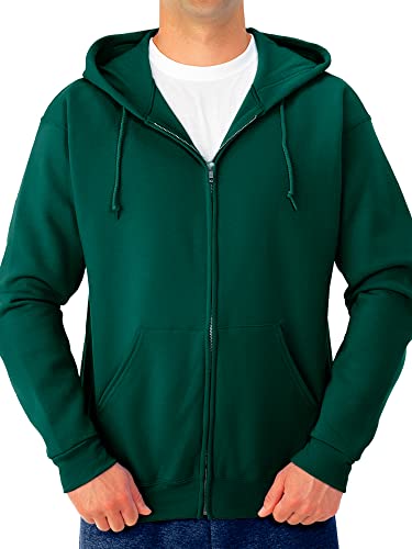 Jerzees -Men's NuBlend -Fleece -Sweatshirts & -Hoodies, Full Zip-Forest Green, Large