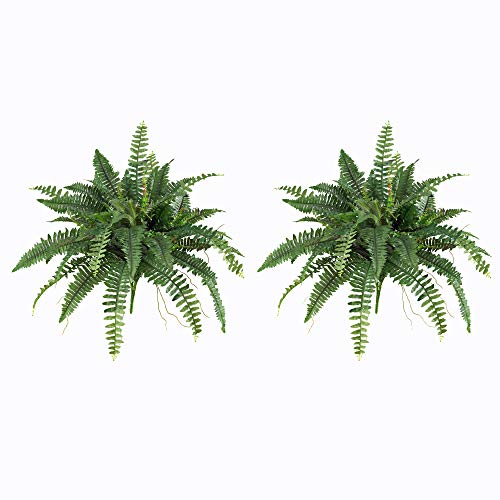 Nearly Natural 40IN Artificial Boston Fern Large Hanging Plant, Set of 2 Artificial Ferns that Look Real for Home Décor