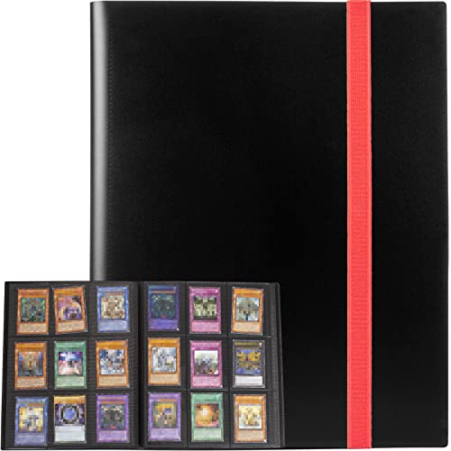 GEAoffice Card Binder, 9 Pockets Trading Card Album Folder, 360 Side Loading Pocket Binder for Yugioh, MTG and Other TCG, ATCs, Black