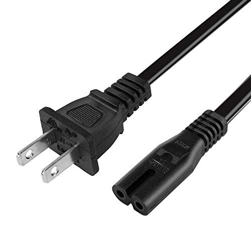 2 Prong AC Power Cord for Sony PS5/PS4/PS4 Slim/PS3 Slim/PS3 Super Slim, Xbox Series X/Xbox Series S/Xbox One S/Xbox One X, Playstation 3 Slim Playstation 4 Slim Playstation 5 Power Cable Replacement