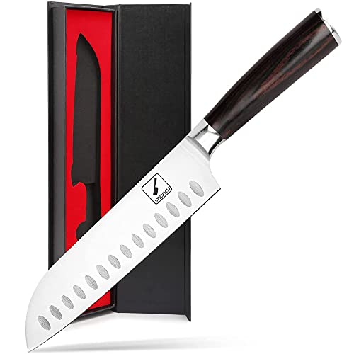 imarku Chef Knife 7 Inch Kitchen Knife Ultra Sharp Santoku Knife - 7Cr17Mov Japanese Chefs Knife, Kitchen Gadgets 2024, Birthday Gifts for Women Him Her, Mens Gifts for Dad with High-End Gift Box