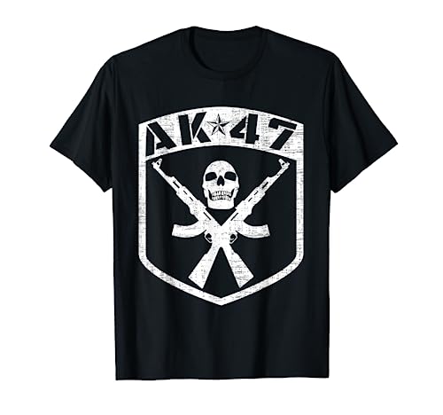 Kalashnikov Skull AK-47 Assualt Rifle Gun T-Shirt