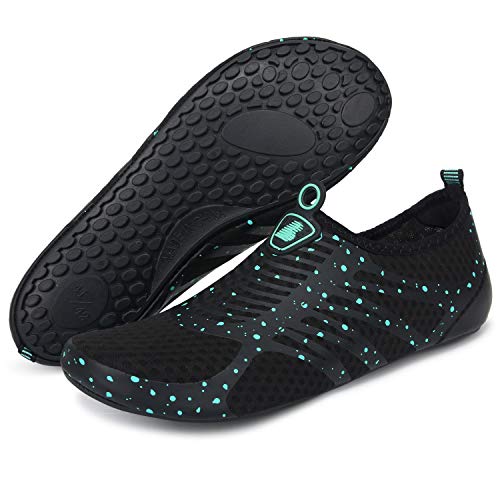 BARERUN Water Shoes for Women Men Quick Dry Non-Slip Barefoot Aqua Socks for Beach Swimf Pool Yoga Blue 10.5-11 M US Women / 8-9 M US Men