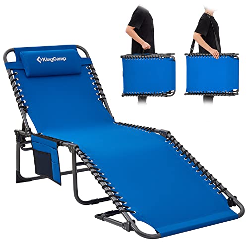 KingCamp Chaise Lounge Chair, 1-Pack, Blue