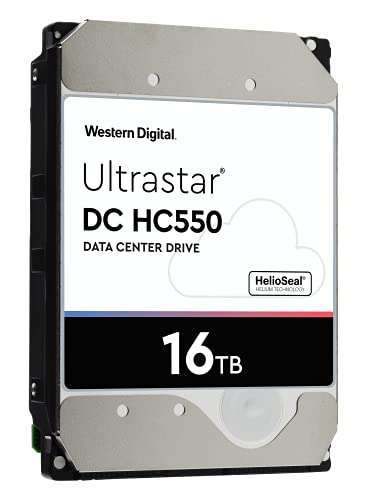 WD 16TB HDD Ultrastar DC HC550 SATA 7200RPM 3.5-Inch Enterprise Hard Drive - WUH721816ALE6L0 (Renewed)