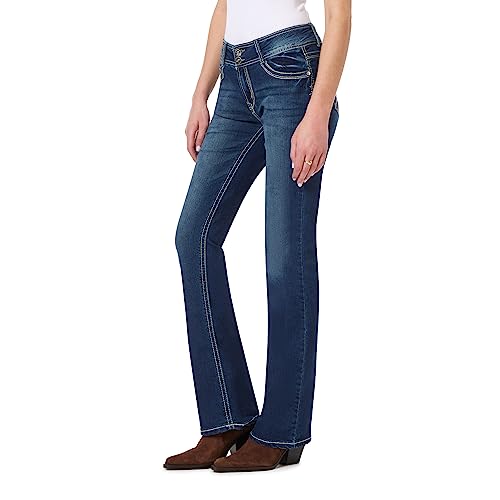 WallFlower Women's Luscious Curvy Bootcut Mid-Rise Insta Stretch Juniors Jeans (Standard and Plus), Heidi, 13 Short