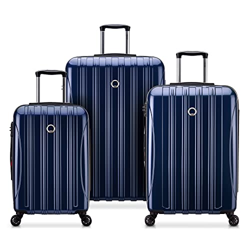 DELSEY Paris Helium Aero Frame Luggage, Blue Cobalt, 3-Piece Set (21/25/29)