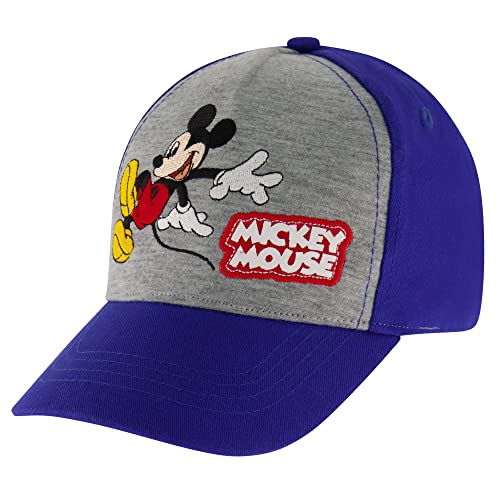 Disney Boys Baseball Cap, Mickey Mouse Adjustable Toddler Hat, Ages 2-4, Blue/Grey