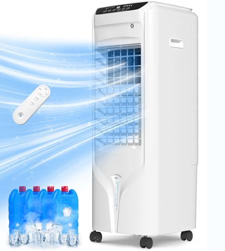 Mountman Swamp Cooler, Evaporative Air Cooler with Remote Control, 4.2-Gal Water Tank, Wide-Swing, 12H Timer, 3 Modes, 3 Speeds, Air Cooler for Room (32')