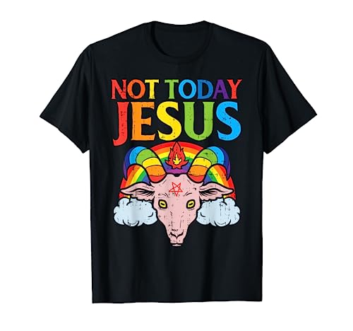 Today Not Jesus Satan Goat Satanic Rainbow Satanism Gift T-Shirt