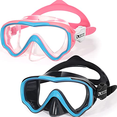 Water Space 2 Packs Swimming Goggles Swim Googles for Kids Toddler Girls Boys Youth 6-14 3-6 4-7, Swimming Goggles with Nose Cover Anti Fog 180°Clear Snorkel Mask No Leak Pool Underwater Goggles