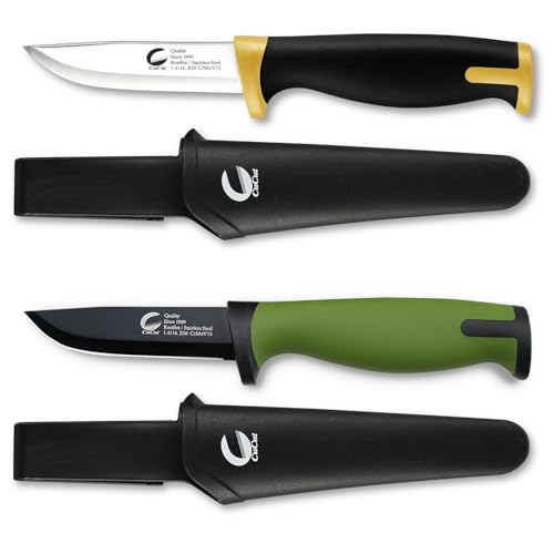 CuCut EDC Knife 2 pack, 3.5Inch Blade Small Knife, Stylish Appearance and Comfortable Grip, High Carbon Stainless Steel Knife for Carving, Hunting, Camping, Fishing, Survival