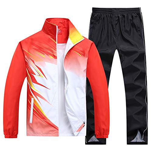 November's Chopin Men's Fitted Exercise Tracksuit Set 2 Pieces Full-Zip Casual Jogging Athletic Workout Sweat Suits