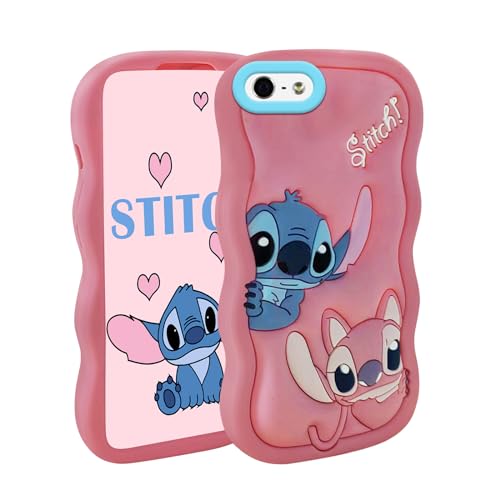 Compatible with iPhone 5S 5C 5 Case, Cute 3D Cartoon Unique Cool Soft Silicone Animal Anime Character Shockproof Anti-Bump Protector Boys Kids Girls Gifts Cover Skin Shell for iPhone 5S/5/5C/S/SE 1ST