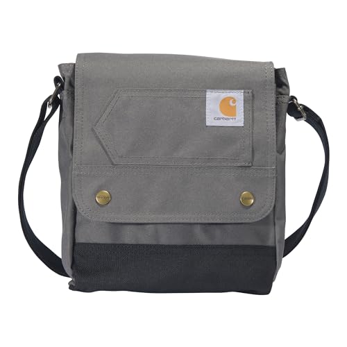 Carhartt, Durable, Adjustable Crossbody Bag with Flap Over Snap Closure,Gray