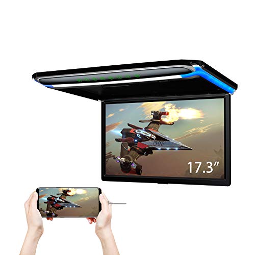 XTRONS 17.3 Inch 16:9 Ultra-Thin FHD Digital TFT Screen 1080P Video Car Overhead Player Roof Mounted Monitor HDMI Port 1920 * 1080 Full High Definition (No DVD)