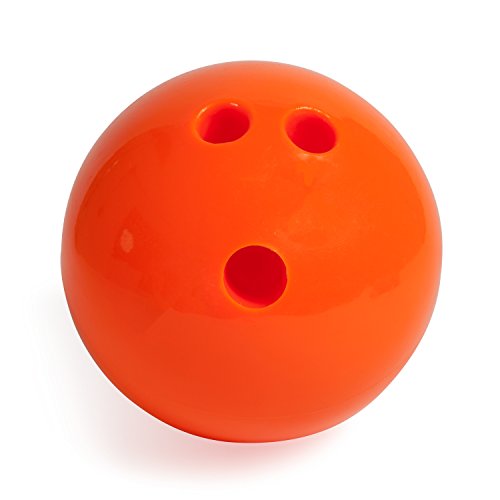 Champion Sports Plastic Bowling Ball: Rubberized Soft Ball for Training & Kids Games, Orange