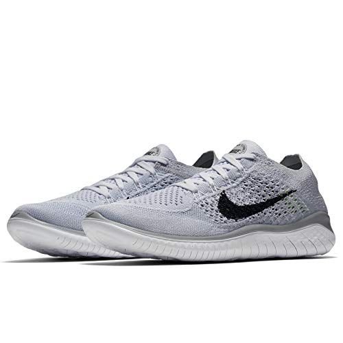 Nike womens Free RN Flyknit 2018 shoe, White, 9