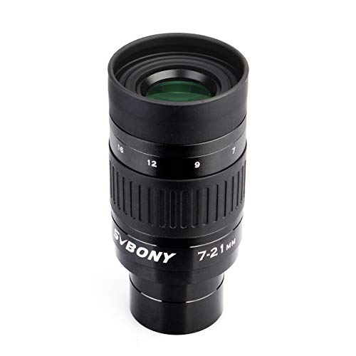 SVBONY SV135 Zoom Eyepiece, Zoom 7 to 21mm 1.25 Inch Telescope Eyepiece, 6 Element 4 Group Telescope Accessories for Astronomic Telescopes Visual