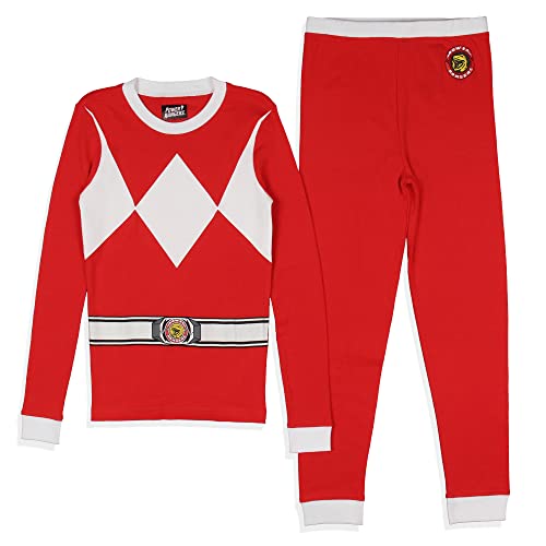 INTIMO Power Rangers Boys' Red Ranger Classic Character Costume Sleep Pajama Set (6)