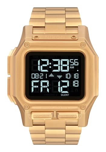 NIXON Regulus SS A1268 - All Gold - 100m Water Resistant Men's Digital Sport Watch (46mm Watch Face, 29mm-24mm Stainless Steel Band)