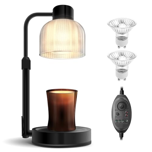 KLL Candle Warmer Lamp with Timer: Adjustable Height Dimmable Candle Warmer 24-Hour Cycle Timer - Mother's Day Gifts for Mom Home Decor House Warming Gifts New Home