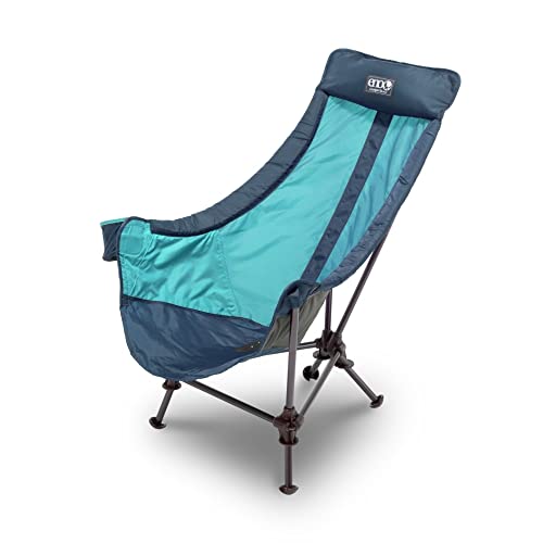 ENO Lounger DL Chair - Portable Outdoor Hiking, Backpacking, Beach, Camping, and Festival Chair - Navy/Seafoam