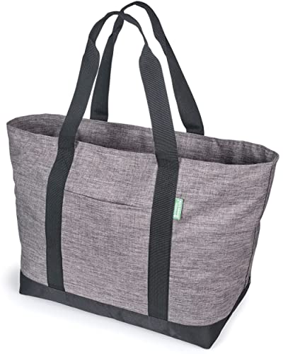 Creative Green Life Extra Large, Sturdy Tote Bag for Women (Gray) | Easy Grip and Extra Large Travel Tote Bag with Zipper | Women Tote Bag for Work