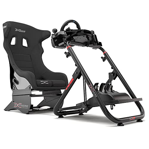 Extreme Sim Racing Wheel Stand Cockpit SXT V2 Racing Simulator - Racing Wheel Stand Black Edition For Logitech G25, G27, G29, G920, Thrustmaster And Fanatec - Heavy Dutty and Foldable