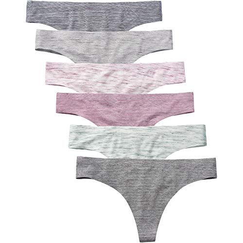 Wealurre Women's Cotton Thong Breathable Panties Low Rise Underwear(3118M,Stripe 2)