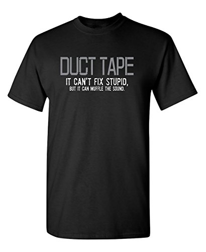 Duct Tape Muffle The Sound Novelty Sarcastic Funny T Shirt L Black