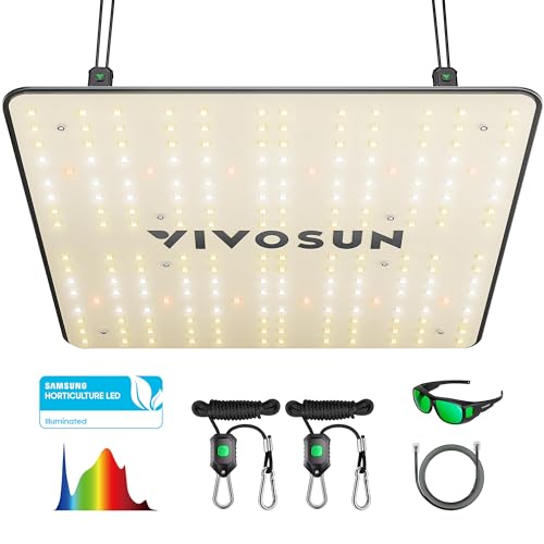 VIVOSUN VS1000 LED Grow Light with Samsung LM301 Diodes & Sosen Driver Dimmable Lights Sunlike Full Spectrum for Indoor Plants Seedling Veg and Bloom Lamps for 2x2/3x3 Tent