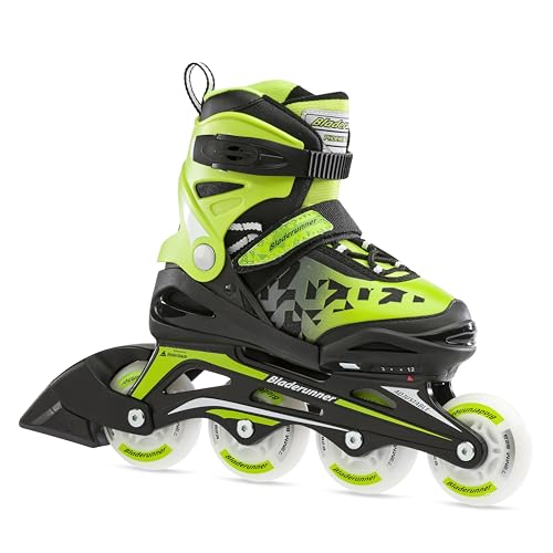 Bladerunner by Rollerblade Phoenix Flash Kid's Adjustable Fitness Inline Skate, Black/Green
