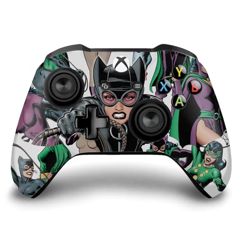 Head Case Designs Officially Licensed Batman DC Comics Catwoman Logos and Comic Book Vinyl Sticker Gaming Skin Decal Cover Compatible with Xbox One S/X Controller