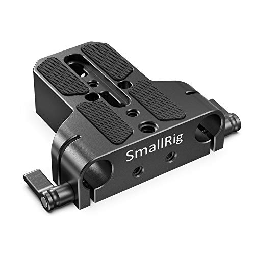SmallRig Camera Base Plate with 15mm LWS Rod Rail Clamp, Baseplate for Sony A6500 A6600 A6300, for Canon R5 R6, for Sony A7SIII / A7III, Both for Cameras & Cages - 1674