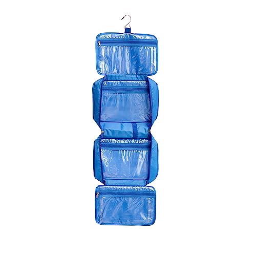 All-Purpose Household Travel Organizer Accessory Toiletry Cosmetics Makeup Hanging Shaving kit Bag (blue)
