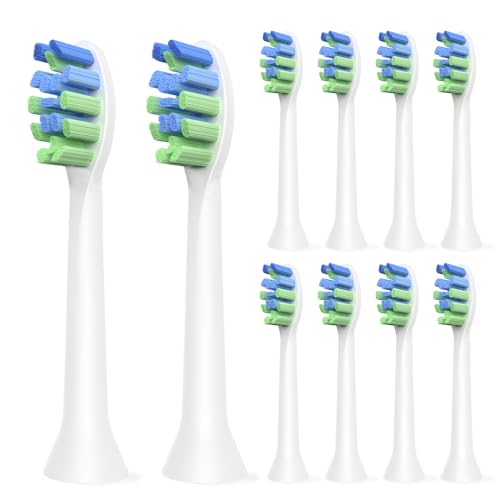 Replacement Brush Heads for 7am2m AM101/AM105 Sonic Electric Toothbrush - Click Toothbrush Refills Compatible with 7am 2m, 10 Count, White