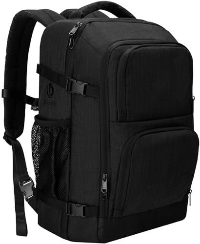 Dinictis 40L Travel Backpack for Men Women, Carry on Flight Approved Backpack for 17 Inch Laptop, Water Resistant Suitcase Backpack for Business Trip Weekender Overnight- Black
