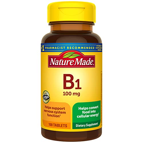 Nature Made Vitamin B1 100 mg, Dietary Supplement for Energy Metabolism Support, 100 Tablets, 100 Day Supply