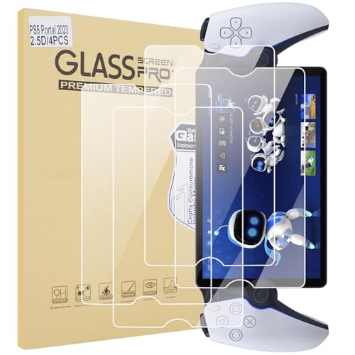 4Pack Screen Protector for PlayStation Portal Remote Player 5 Tempered Glass Compatible With PS5 9H Anti-Scratch 8 Inch DH Crystal Clear Film Anti-Fingerprint Anti-Bubble