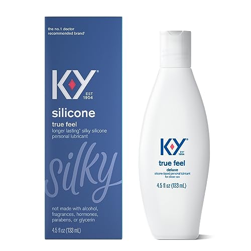 K-Y True Feel Silicone Lube 4.5 fl oz, Deluxe Personal Lubricant for Couples, Men, Women, Vaginal Moisturizer, Hormone & Paraben Free, Latex Condom Compatible